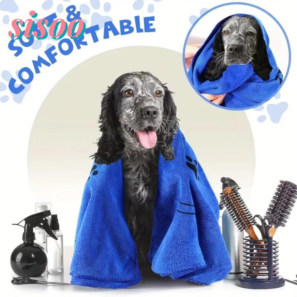 SIO Dog Claw Bath Towel, Absorbent Soft Dog Towel, 60*100cm Quick-drying Pet Bath Products Pet Bath 