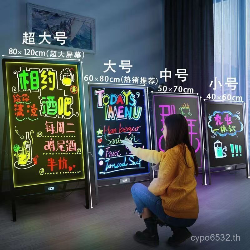 Zhanying Store Billboard Store บอร์ดโฆษณา led Shop กระดานดําแผงลอยส่งเสริมการขาย Light Board Night M