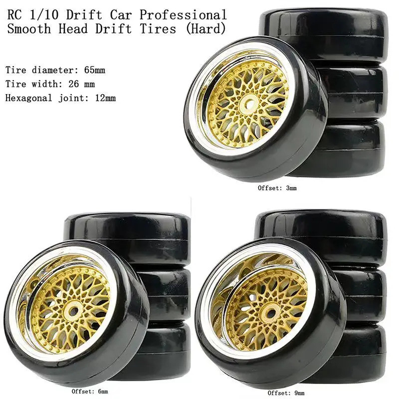 4 ชิ้น 65*26 มิลลิเมตร 1:10 Drift รถ professional smooth-headed Drift ยางเหมาะสําหรับ HSP 94123/D4/D