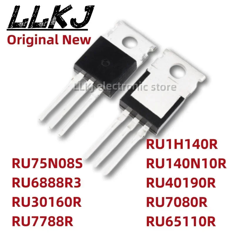 5pcs RU75N08S RU6888R3 RU30160R RU7788R RU1H140R RU140N10R RU40190R RU7080R RU65110R TO220 Field Eff