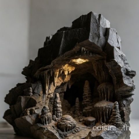 จําลองการหลอมหลุมภูมิทัศน์ภูมิประเทศ|ตู้ปลา Rockery Hiding House Rock ถ้ํานิเวศวิทยา โมเดลฉากสิ่งแวดล้อมธรรมชาติ