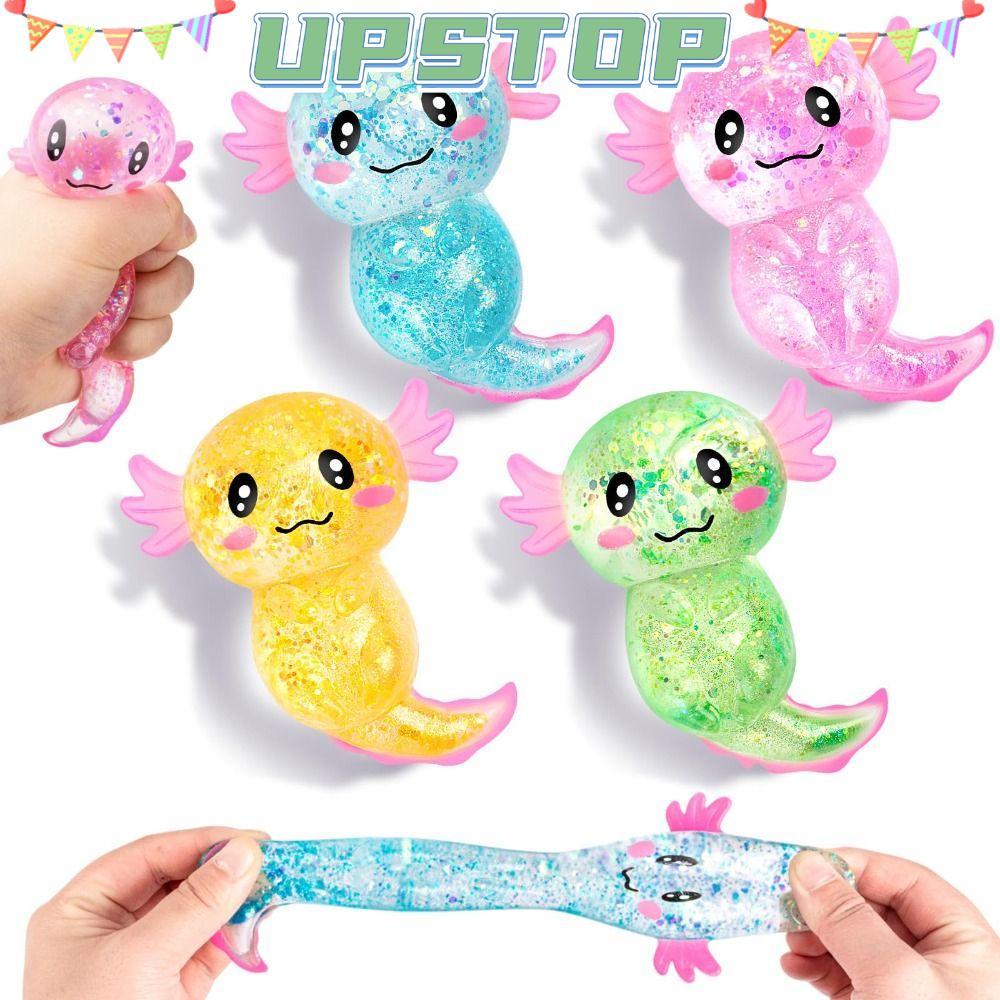 UPSTOPBO Squishy Stress Glitter, Soothing Texture Sugar Filled Axolotl Squishy ของเล่น, Glitter รูปร
