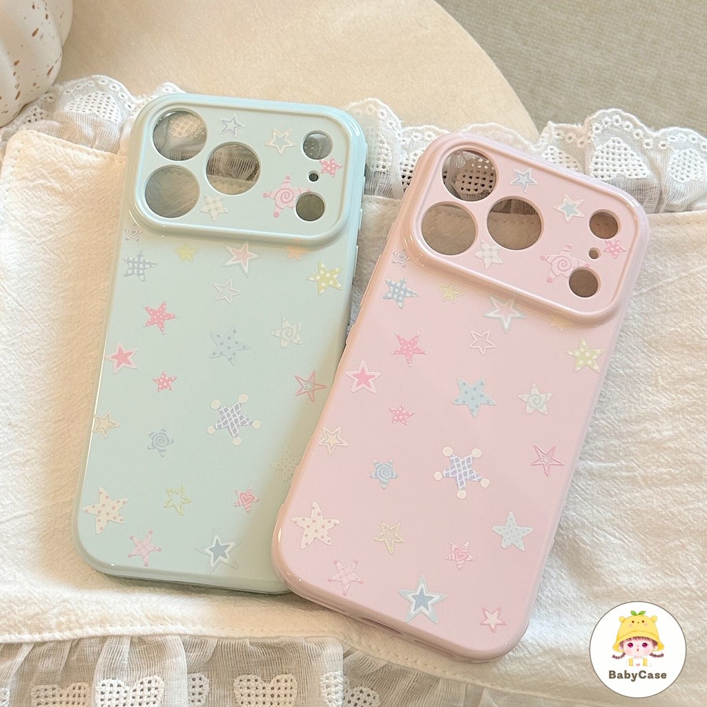 วัสดุเรียบง่ายสีทึบที่เหนือกว่าดาวสาวหัวใจ IPhone 17 15 13 14 Pro XR X XS Max 17 12 15 11 16 7 8 15 Plus  Air