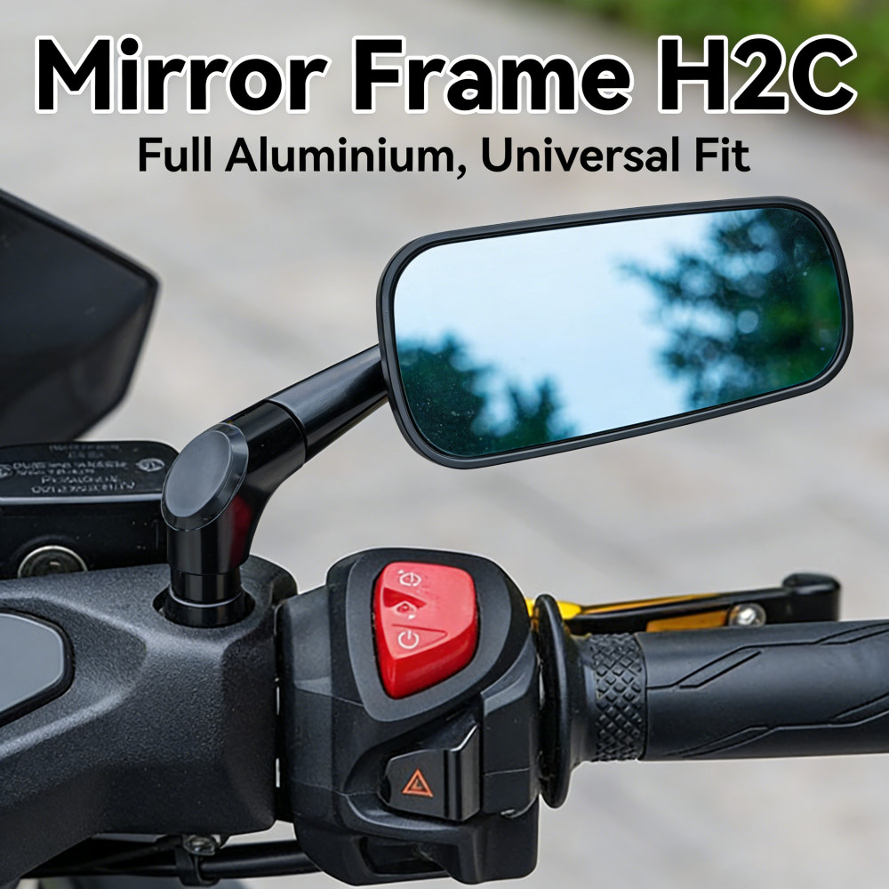 อลูมิเนียมกรอบกระจกด้านข้างเต็ม Xmax H2C กระจกย้อนกลับรถจักรยานยนต์สั้นขา V1 V2 กระจกมองหลัง (1 ชิ้น