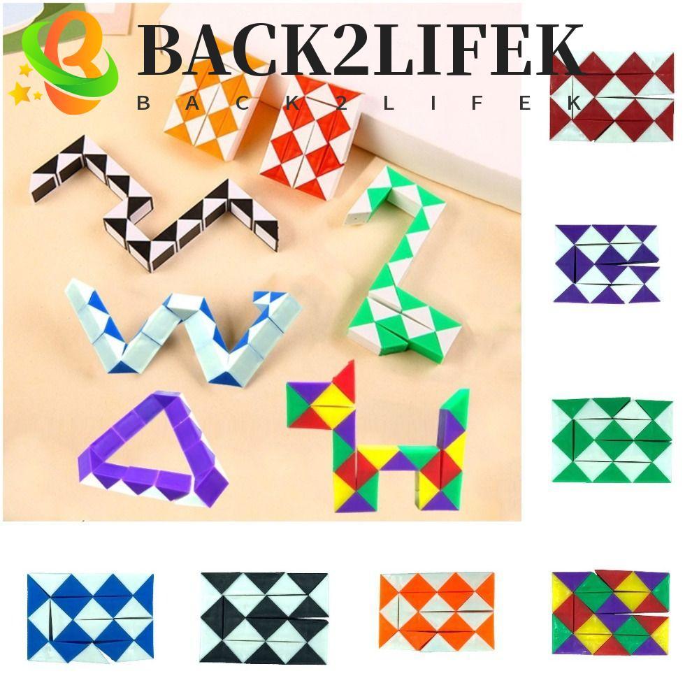 BACK2LIFEK Magic Snake Cube, พับที่ถอดออกได้ 24 ความเร็ว Magic Snake ไม้บรรทัด, 3D ปริศนา Transforma