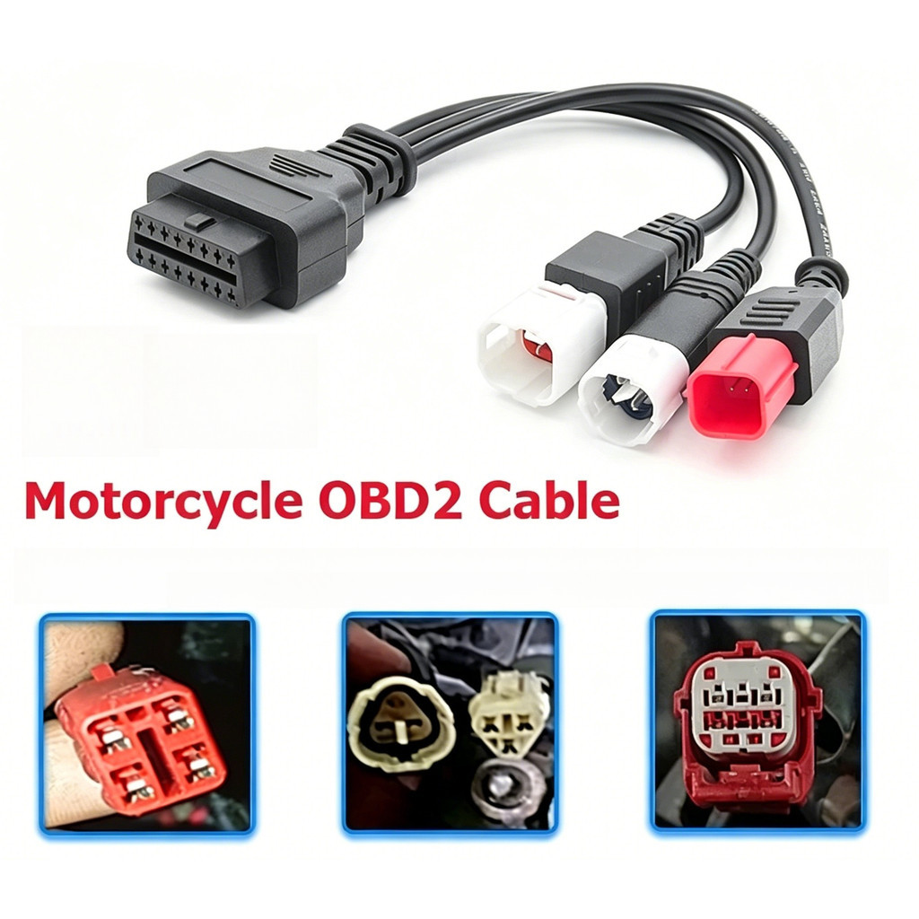 ตัวเชื่อมต่อ OBD2 3 in 1 6pin สําหรับ Y15 V2 Y16 N-MAX X-MAX 3pin & 4pin รถจักรยานยนต์ เป็น 16Pin OB