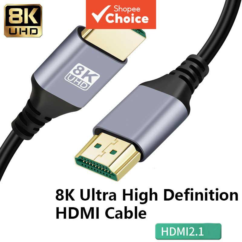 สาย HDMI 2.1 8K 60Hz 48Gbps ความเร็วสูง รองรับวิดีโอ HDR สําหรับ PS5, Xbox, Apple TV ถักทอ ยาว 2 เมตร Pro
