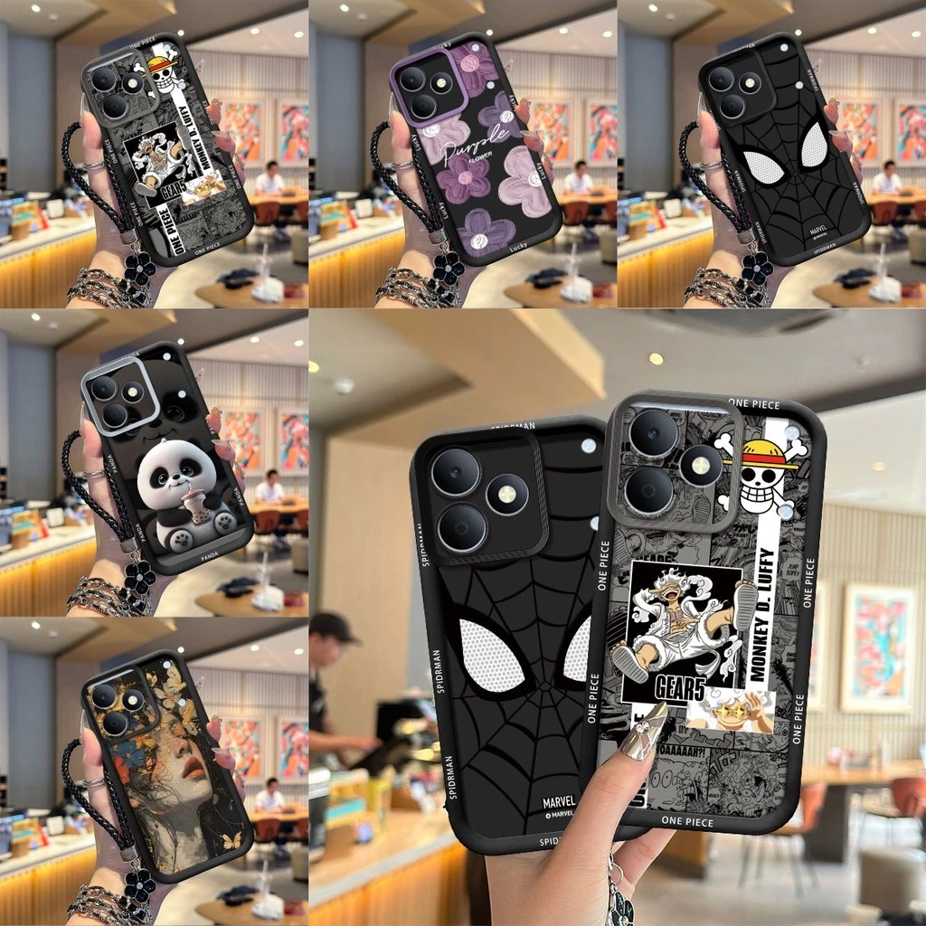 เคส Realme Note 80 เคสโทรศัพท์ซิลิโคนอ่อนนุ่มเทรนด์ภาพสีดํา TYHS