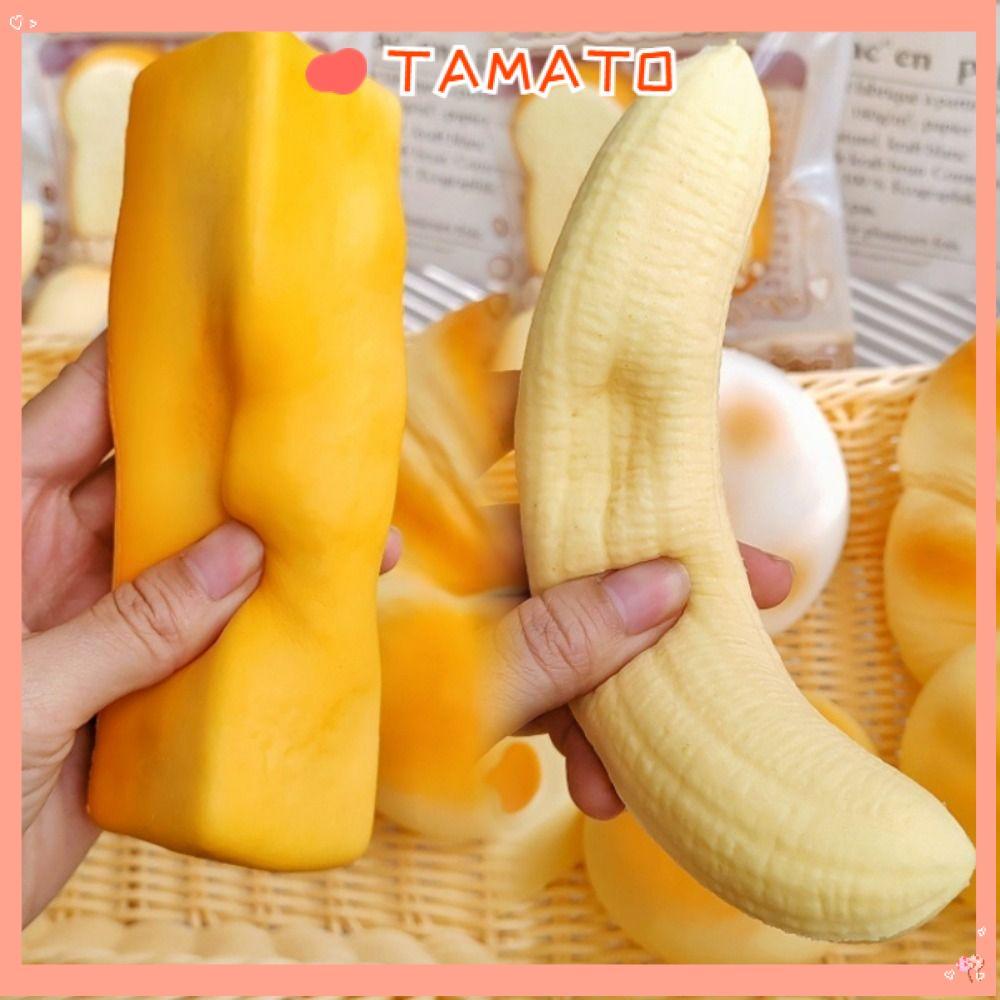 TAMATO สกุชชี่เนื้อกล้วย Pinch Le, ความเครียดบรรเทาช้า Rising เนื้อกล้วย Squishy ของเล่น, ของขวัญมือผ่อนคลาย ผ่อนคลายนุ่ม Squishy ของเล่นผ่อนคลายเครื่องมือ