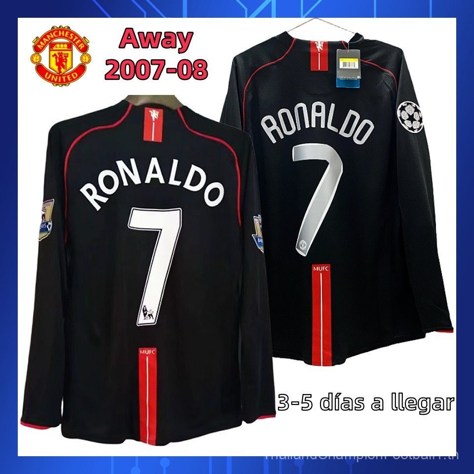 เสื้อบอลแขนยาวคลาสสิกแมนเชสเตอร์ยูไนเต็ดปี 07-08 ลายแบบเรโทร สไตล์ Ronaldo 2008