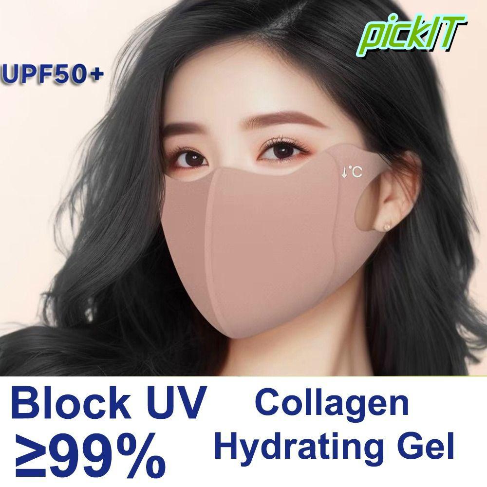 PICKITH พาสต์กันแดดน้ำแข็ง 1 ชิ้น ผ้าไหมน้ำแข็งคอลลาเจน.UPF50+ ป้องกันรังสียูวีและบำรุงผิว