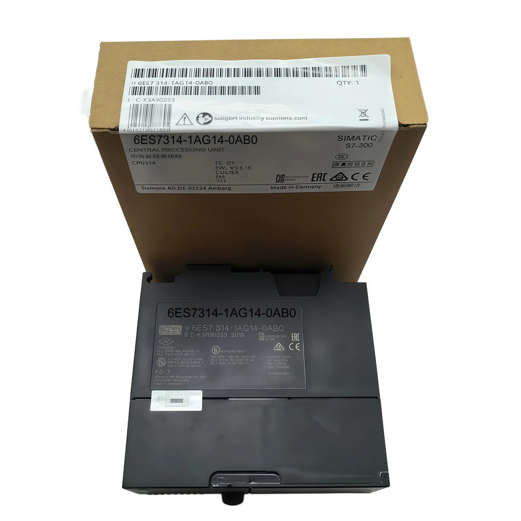 คุณภาพสูงยี่ห้อใหม่ S7-300 Series 6ES7314-1AG14-0AB0 PLC PAC เฉพาะคอนโทรลเลอร์ 24 DI/16 DO 24V DC Ce