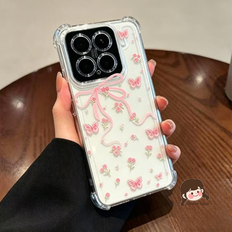 แฟชั่นดอกไม้ผีเสื้อสีชมพูเคสโทรศัพท์สําหรับ OnePlus Ace 6 6T 5 Pro Ultra Racing 3 Pro 3V 2 Pro 2V Tu