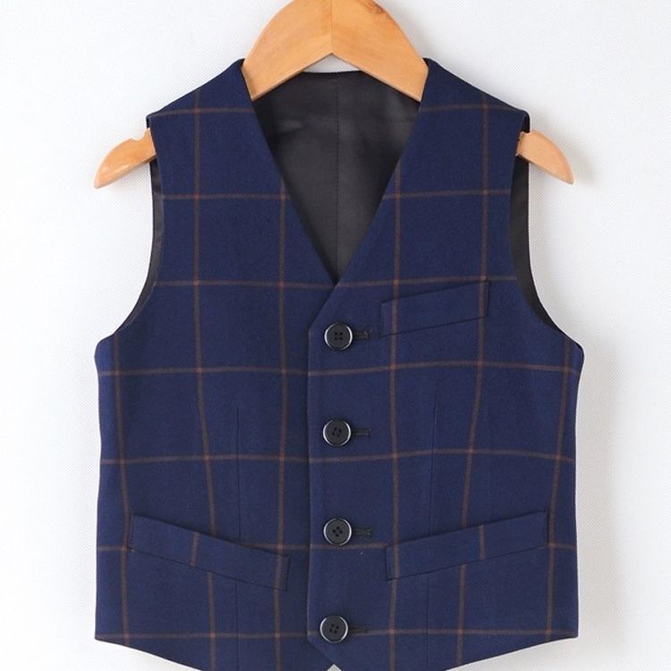 สินค้าใหม่! เสื้อกั๊กดีเทลด์สำหรับเด็กชายไซส์พิเศษ สไตล์กระโหลกเกาหลี