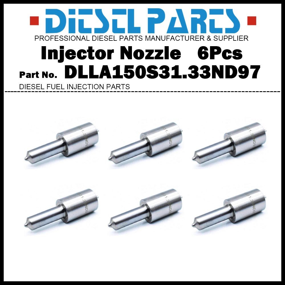 6x ดีเซลหัวฉีดน้ํามันเชื้อเพลิงหัวฉีดเคล็ดลับ DLLA150S31.33ND97 สําหรับ HINO EH700 EH500 EM700