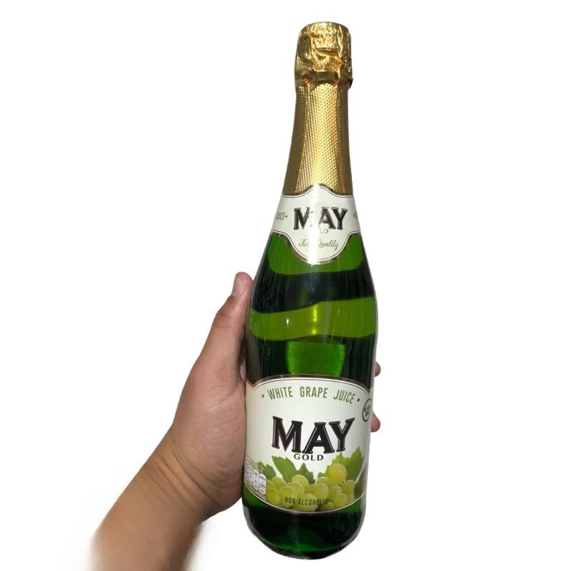 ถูกที่สุด May Gold น้ำองุ่นเขียว 82% อัดก๊าซ สปาร์คกลิ้ง ไร้แอลกอฮอล์ นำเข้าจากสเปน 750 ml.
