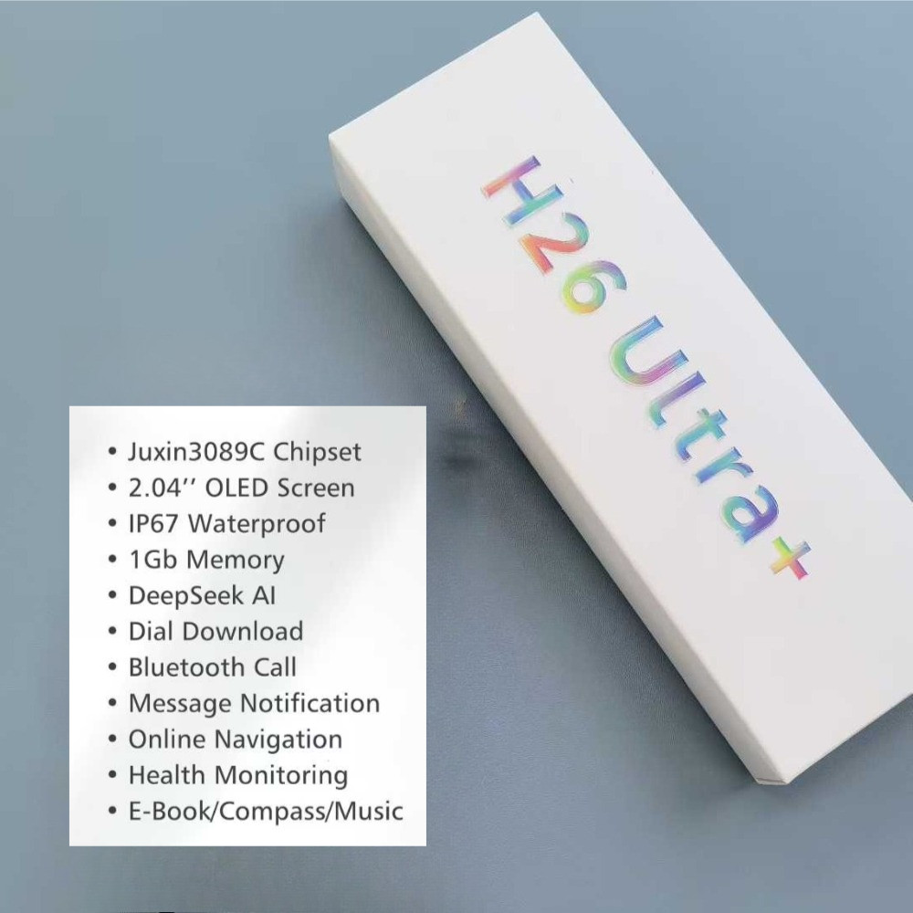 H26 Ultra Plus Smart Watch AMOLED AOD หน้าจอ 1GB Wireless Charger Sport Smartwatch สําหรับผู้ชาย 202