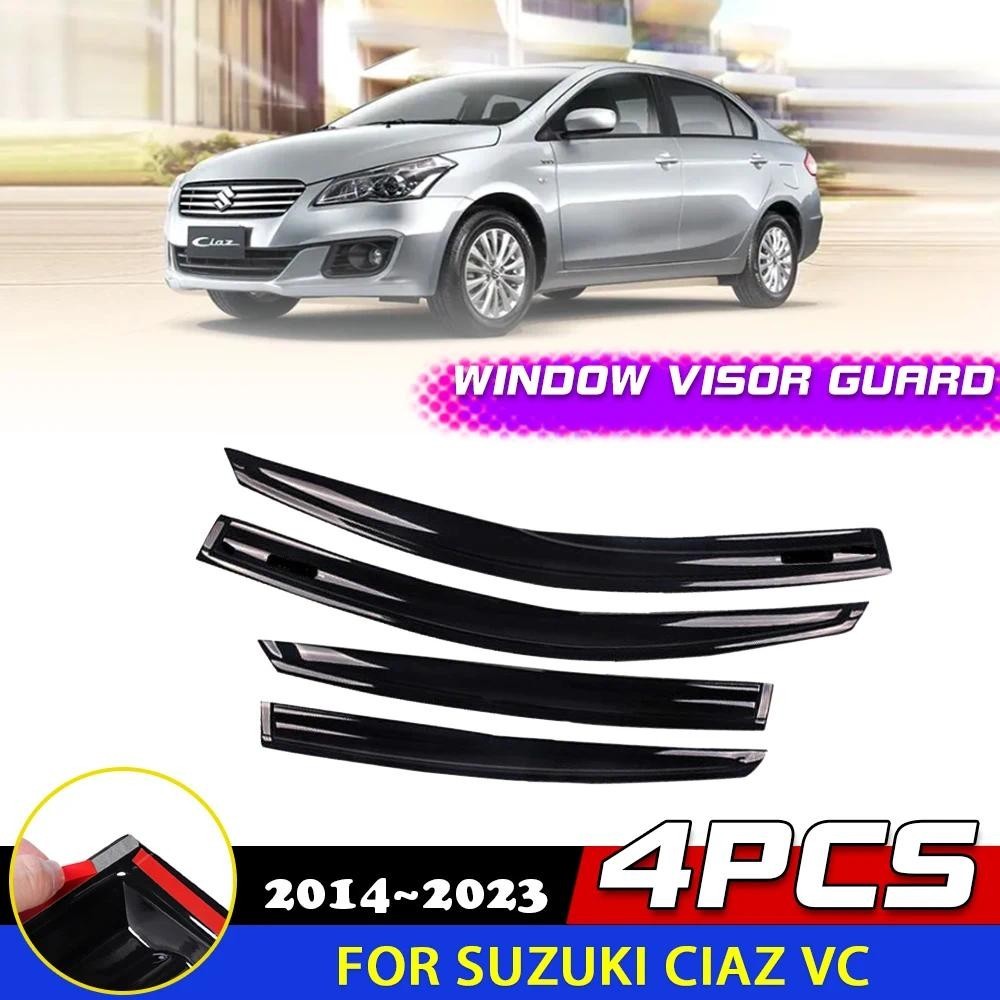 รถ Windows Visor สําหรับ Suzuki Ciaz VC 2014 ~ 2023 2015 ประตูควัน Deflector Guards ฝาครอบสติกเกอร์ก