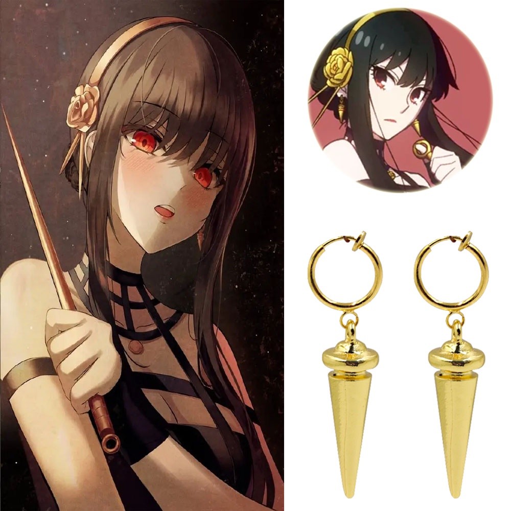 JT1 อะนิเมะ Spy X ครอบครัวหู Studs คอสเพลย์ Props Yor Forger สไตล์เดียวกัน Awl ต่างหูอุปกรณ์เสริม