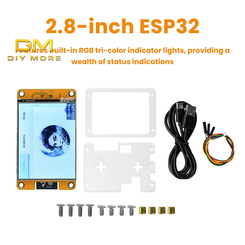 2.8 นิ้ว ESP32 WiFi BT บอร์ดพัฒนา ST7789 ไดร์เวอร์ 240 * 320 จอแสดงผลอัจฉริยะหน้าจอสี Onboard ESP32-