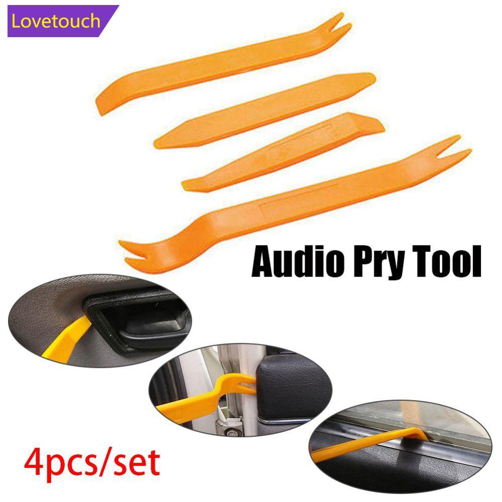 LOVETOUCH 4 ชิ้นรถวิทยุประตูคลิปแผง Trim Dash Audio Removal คลิปติดตั้ง Pry เครื่องมืออัตโนมัติ F6V9