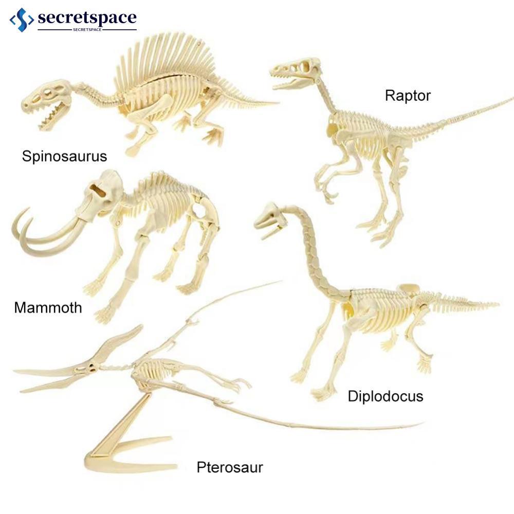 SECRETSPACE จําลองฟอสซิลไดโนเสาร์พลาสติกโครงกระดูกรุ่นเด็ก DIY Handmade ไดโนเสาร์โครงกระดูกชุด Tyran