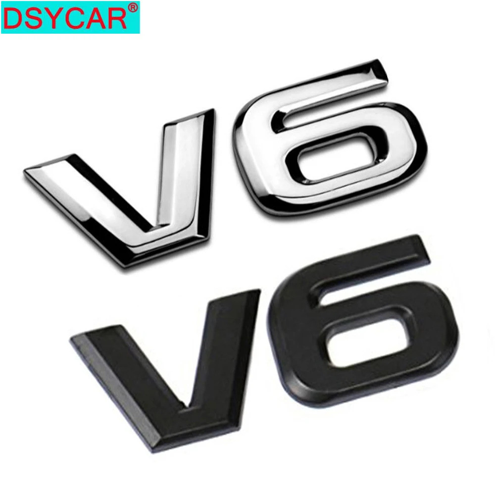 DSYCAR 1Pcs Fashion 3D Metal V6 Engine Display Car Sticker Emblem Badge for Cars Decorative Accessor