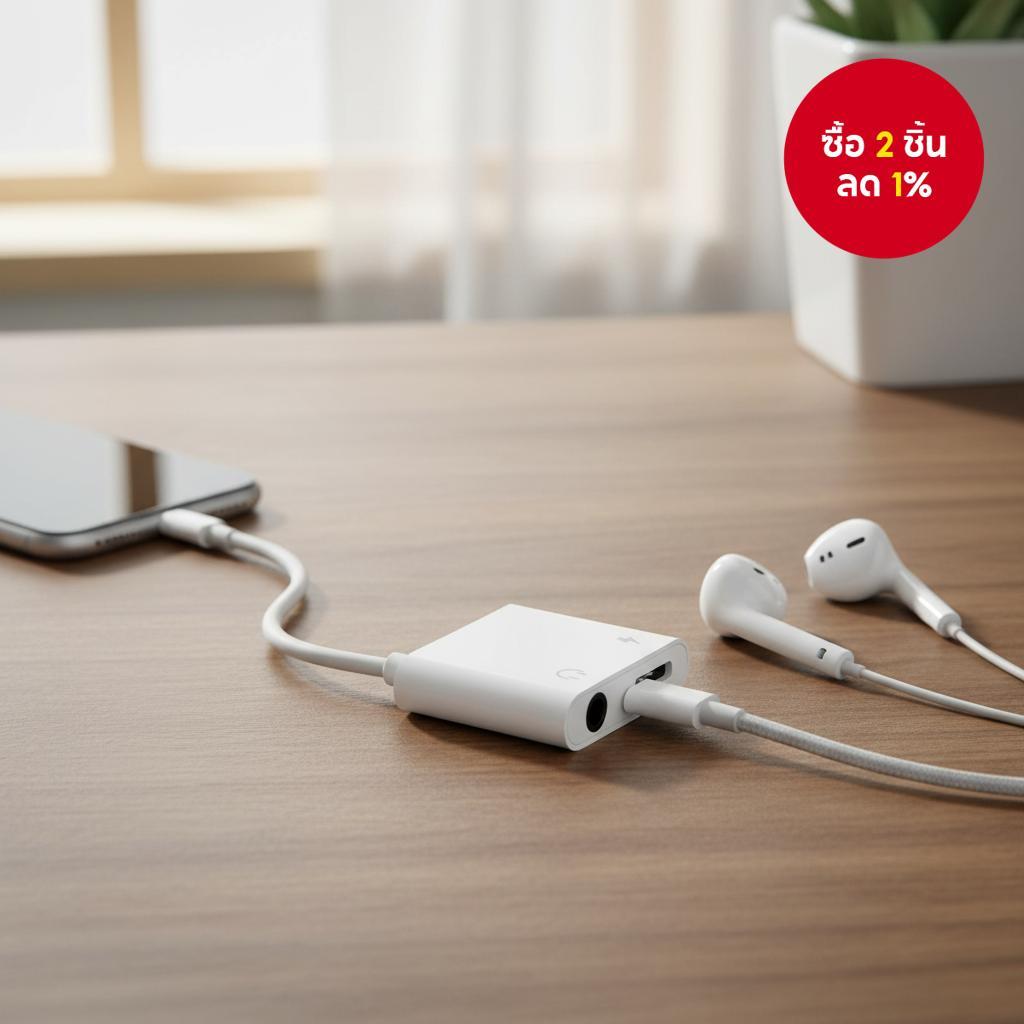 อะแดปเตอร์ OTG 2-in-1 Dual 3.5mm สําหรับ iPhone 13 14 12 11 Pro Max Mini XR 8 ตัวแยกหูฟัง