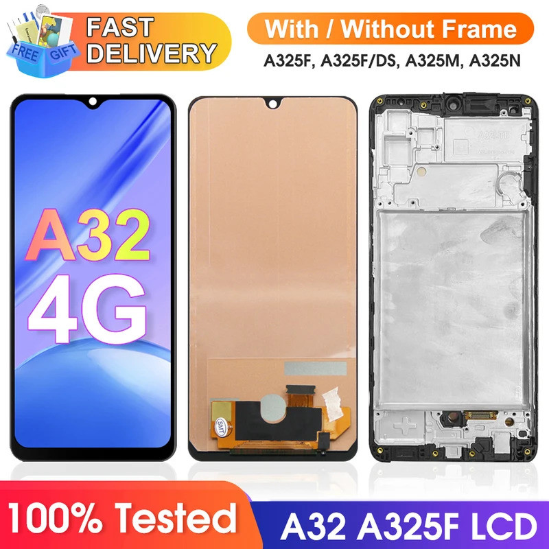 TFT A32 A325F A325M จอแสดงผลสําหรับ Samsung Galaxy A32 A325F A325F/DS จอแสดงผล Lcd หน้าจอสัมผัสดิจิต