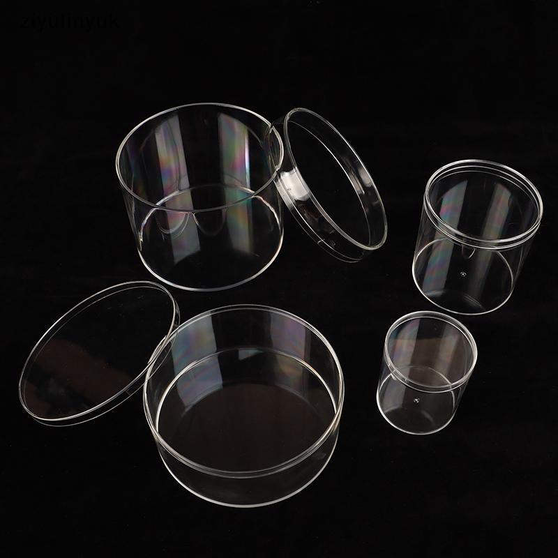 Ziyulinyuk 1 PC อะคริลิคกล่องขนมพลาสติกใสรอบเค้กกล่องขนมช็อกโกแลตงานแต่งงานโปรดปรานบรรจุภัณฑ์คอนเทนเ