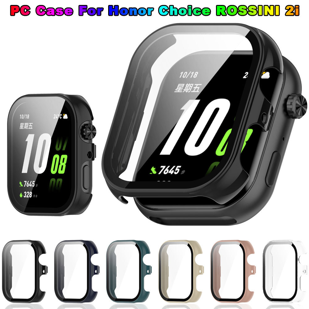เคสกระจกนิรภัย + เคส PC สำหรับ Honor Choice Watch 2i กันกระแทกรอบด้าน ป้องกันรอยขีดข่วน + ฟิล์มกันรอยหน้าจอ