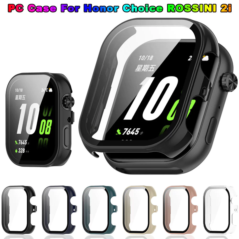 เคสกระจกนิรภัย + เคส PC สำหรับ Honor Choice Watch 2i กันกระแทกรอบด้าน ป้องกันรอยขีดข่วน + ฟิล์มกันรอยหน้าจอ