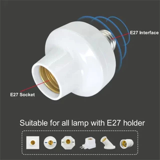 ขั้วหลอดไฟ E27 แบบเกลียว สำหรับบ้าน พร้อมรีโมทคอนโทรล ตัวตั้งเวลา เซ็นเซอร์อัตโนมัติ ใช้งานง่าย จัดส่ง 2-3 วัน