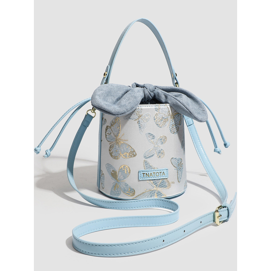 2025 New Children s Crossbody Bag Girl s Fashion New Chinese ปัก Bucket Bag Simple Textive Coin Purs