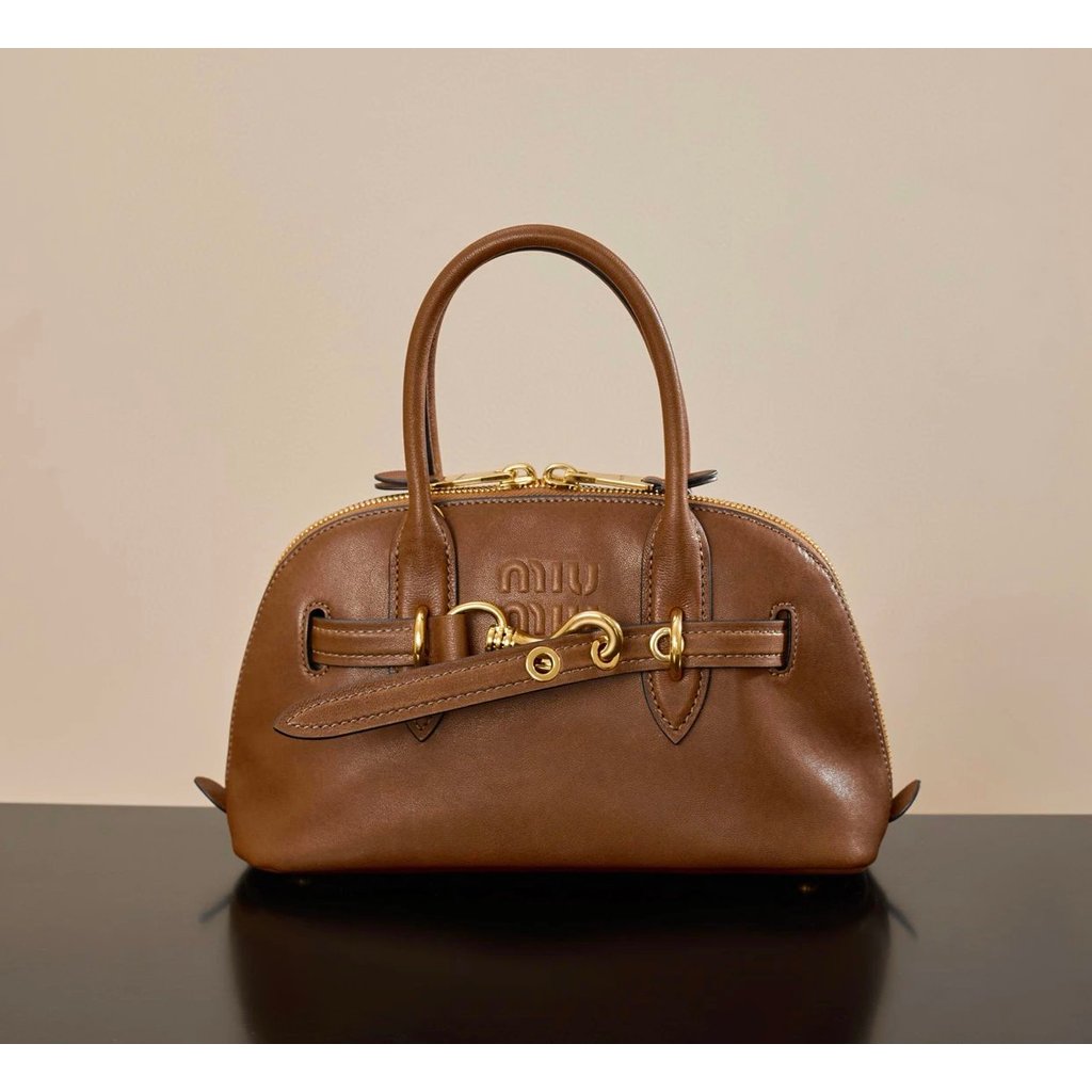 MiuMiu Mumu Aventure กระเป๋าメッセンเจอร์หนังแท้ ซิปสองทาง พกพาสะดวก