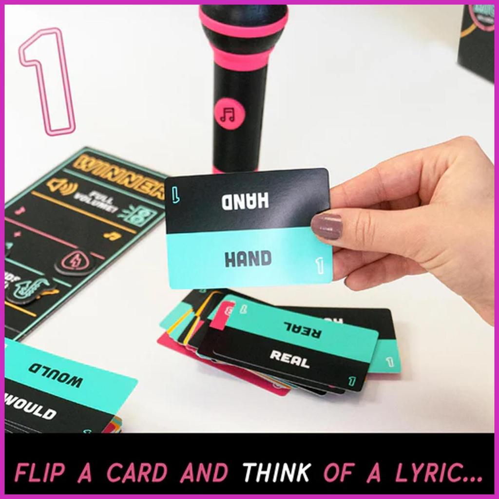 วางเกมไมค์กับ250เพลงเนื้อเพลงโต๊ะของเล่นเฮฮาร้องเพลงพรรคเกมกระดานสําหรับคนรักดนตรีคืนนี้