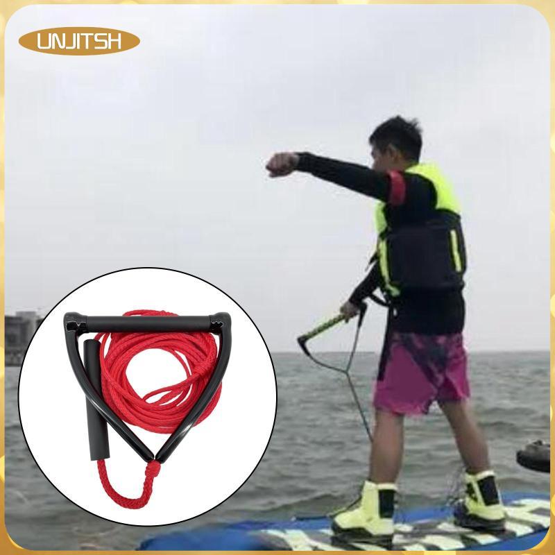 [unjitsh] เชือกสกีน้ําเรือท่องเชือกมัลติฟังก์ชั่พร้อมที่จับทนทานแบบพกพา Wakeboard เชือกลากสําหรับ Kn