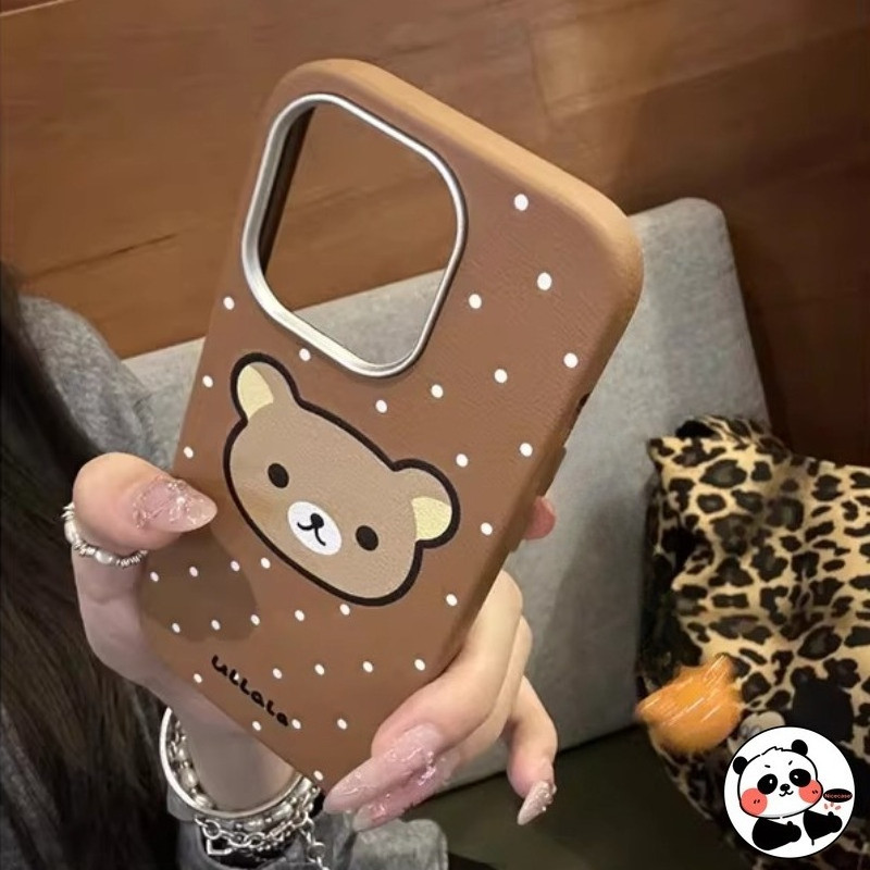 น่ารัก Rilakkumaเคสโทรศัพท์สําหรับOPPO A6 A5X A5 A5i Pro A80 A60 A40M A3 Pro A3X A79 5G 4GปกหนังPUการ์ตูนหมีInsสไตล์ปลอกนุ่ม ราคา ถูกที่สุด ดีลบีเคเค แกลเลอรีภาพที่ 6