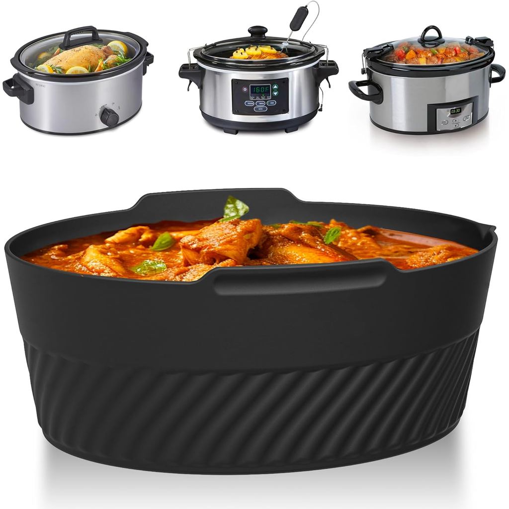 ซิลิโคนหม้อหุงช้า Liners fit Crock Pot 6 QT, Maywe Tanso Crock Pot Liners สําหรับ 6 Quart รูปไข่หรือ