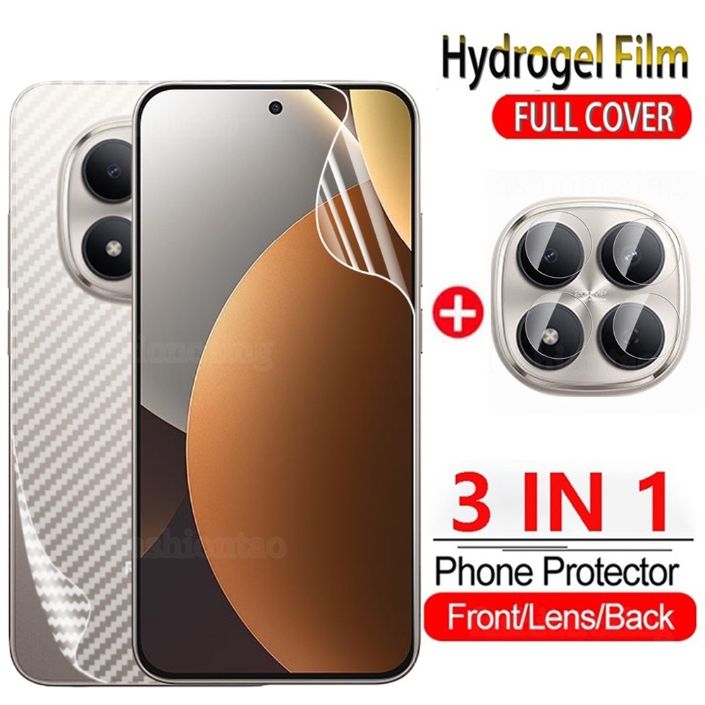 สําหรับ Note15Pro 2025 3 ใน 1 Hydrogel สําหรับ Redmi หมายเหตุ 15 Pro Plus 1 5 Note15 Pro Note15Pro + Note15ProPlus 4G 5G ด้านหน้ากลับป้องกันหน้าจอกล้องกลับเลนส์ป้องกันฟิล์ม