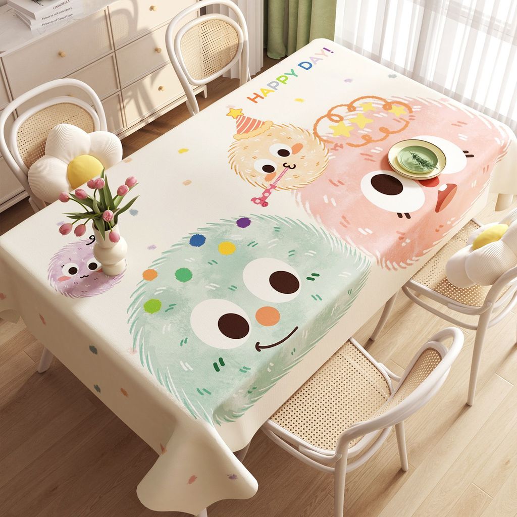 多巴胺球桌布宿舍写字桌桌布长方形餐桌布居家客厅茶几可爱桌布Dopamine Ball Table Cloth Dormitory Writing Desk Table Cloth20251227