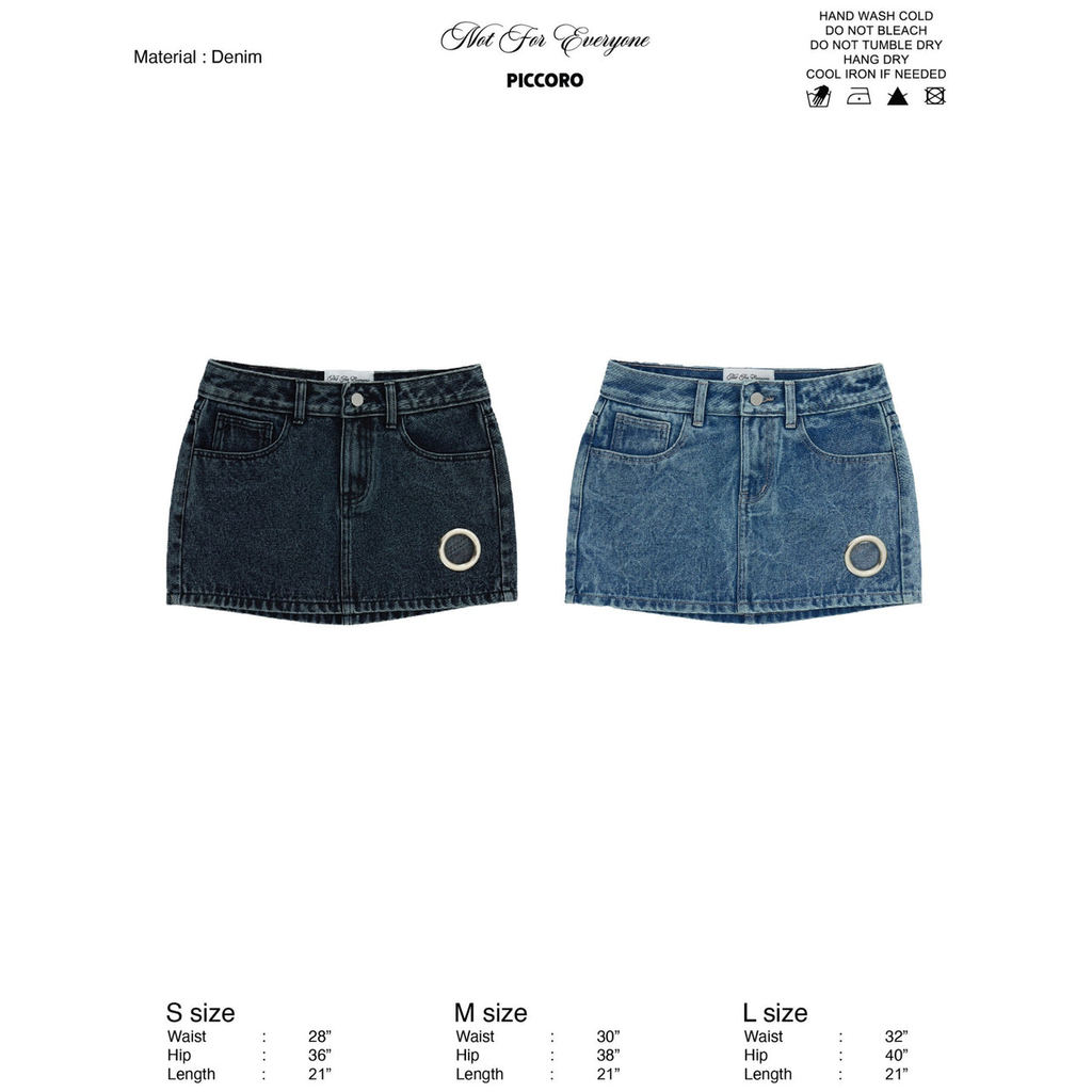 NFE x PICCORO - Eyelet denim mini skirt กระโปรงยีนส์สั้นมีห่วง