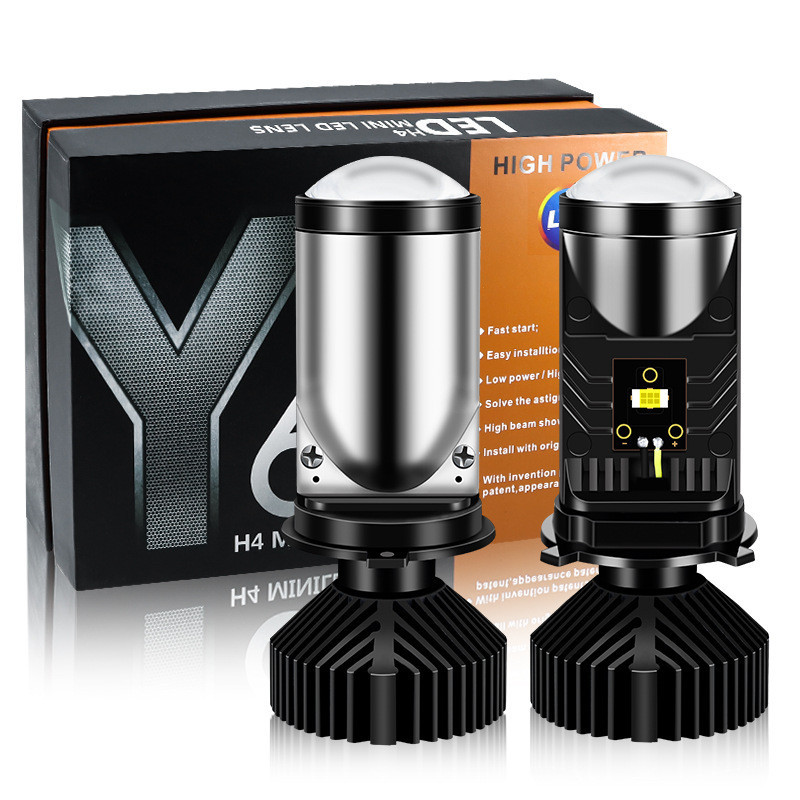 รถสไตล์ใหม่ Y9/Y6D มาพร้อมเลนส์ LED ไฟหน้า Super Bright Concentrate H4 Fisheye รถรถจักรยานยนต์ระยะทา