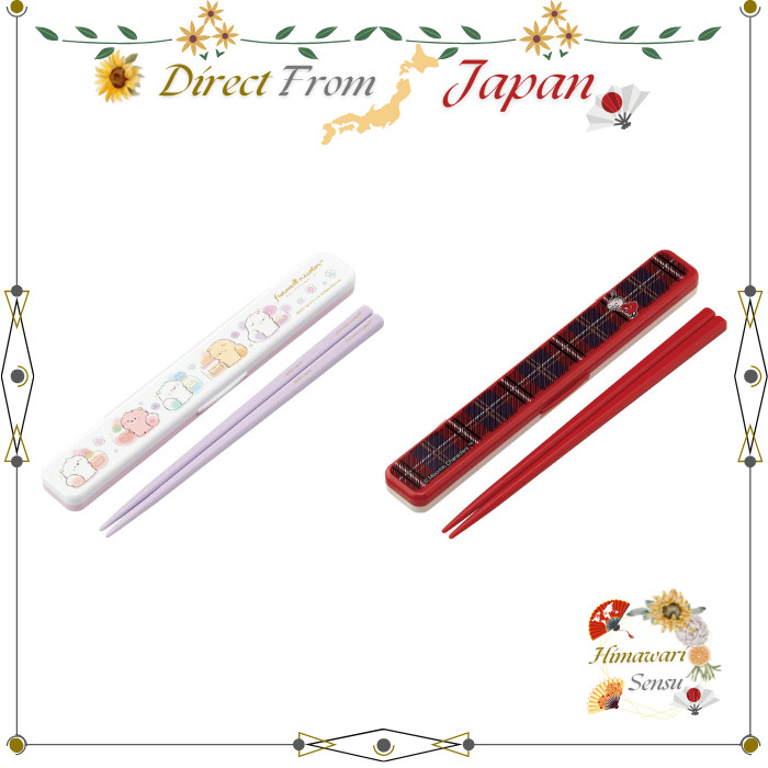 Skater Chopsticks Case Set Fuwari Nekoron Little My Check Moomin【 Direct from Japan 】