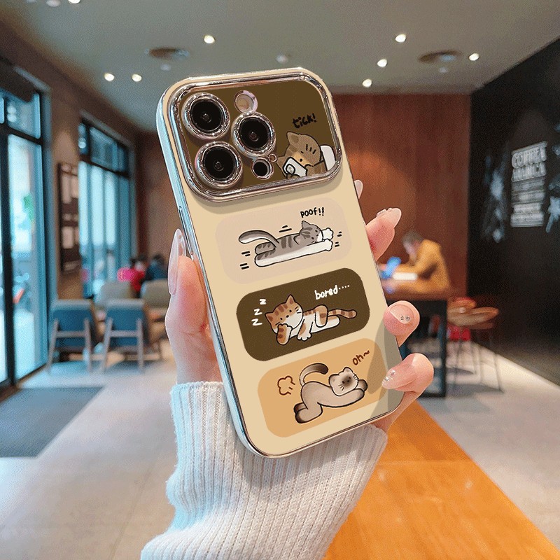 เคสโทรศัพท์ลายแมวน่ารัก ใช้ได้กับ iPhone 11/13/14/15 Pro/16/17 Pro/16 Pro Max, X/MAX/XR, 7/8 Plus รหัสสินค้า: ZT6DSC0496