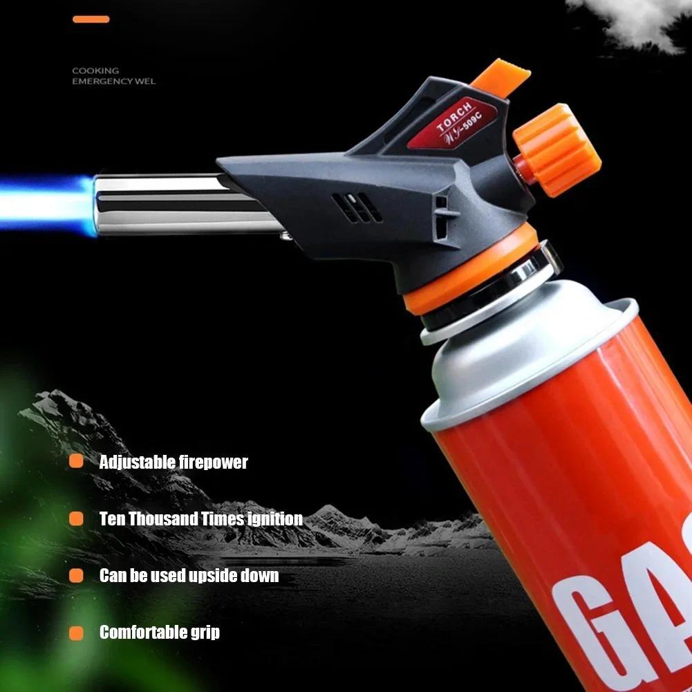Welding Gas Torch Flame Gun Burner Nozzle Flamethrower Butane Burner Outdoor Camping BBQ Torch Kitch