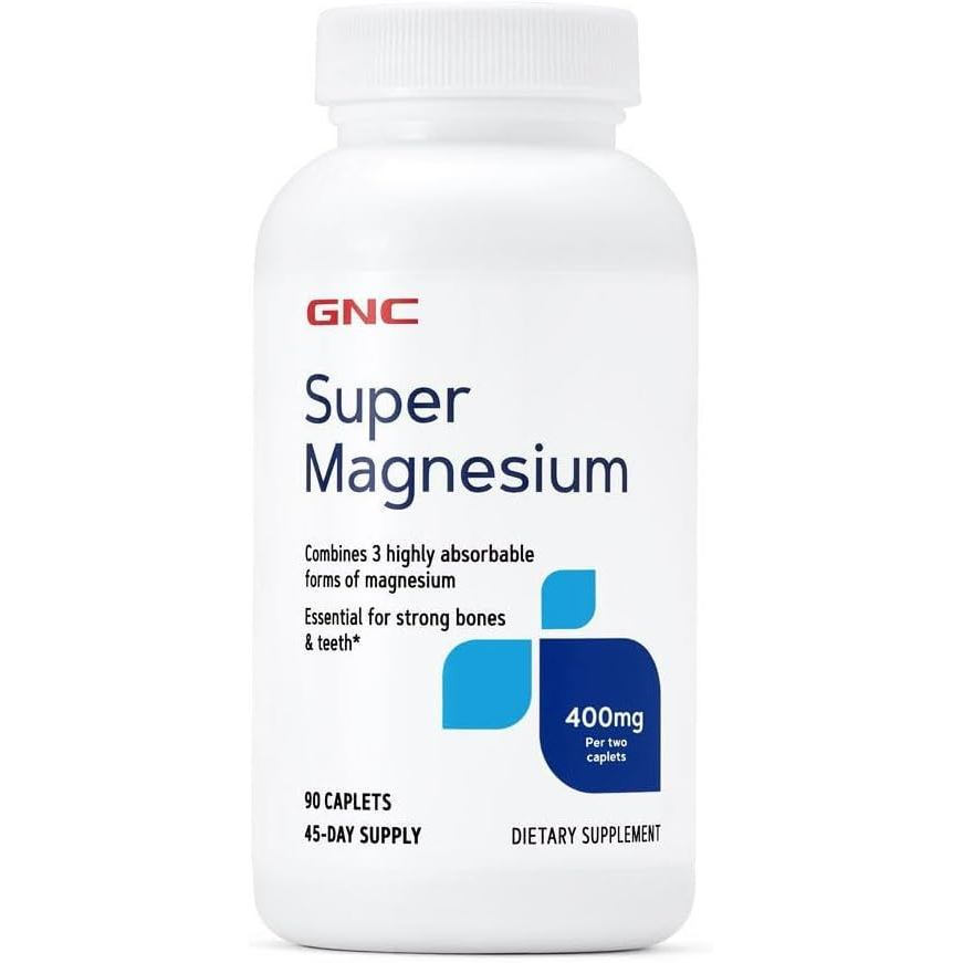 GNC er Magnesium 400 มก. สำหรับกระดูกและฟันที่แข็งแรง ดูดซึมได้สูง มาในกล่อง 45 เม็ด