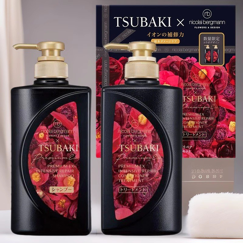 Japan Japan Tsubaki Tsubaki Shampoo Conditioner Gift Box Set Golden Red Black Tsubaki Repair 2 ขวดบํ