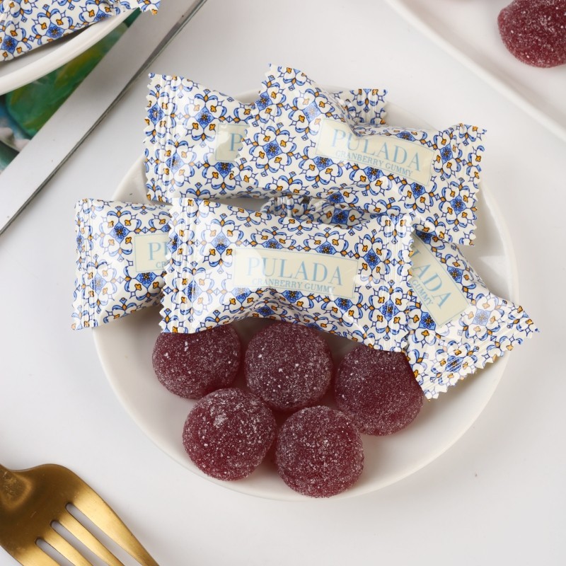 PULADA PULADA รสแครนเบอร์รี่ Gummy qq Candy Wedding Candy Gummy Candy Snacks Sweet Sour Gummy Candy 