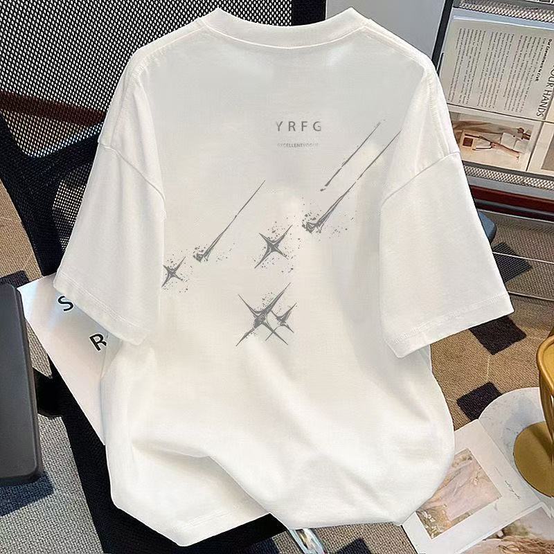 เกาหลี เกาหลี 20262025เสื้อผ้าเด็ก Hong Kong Style Niche Short-Sleeved T-Shirt Summer Meteor Print H